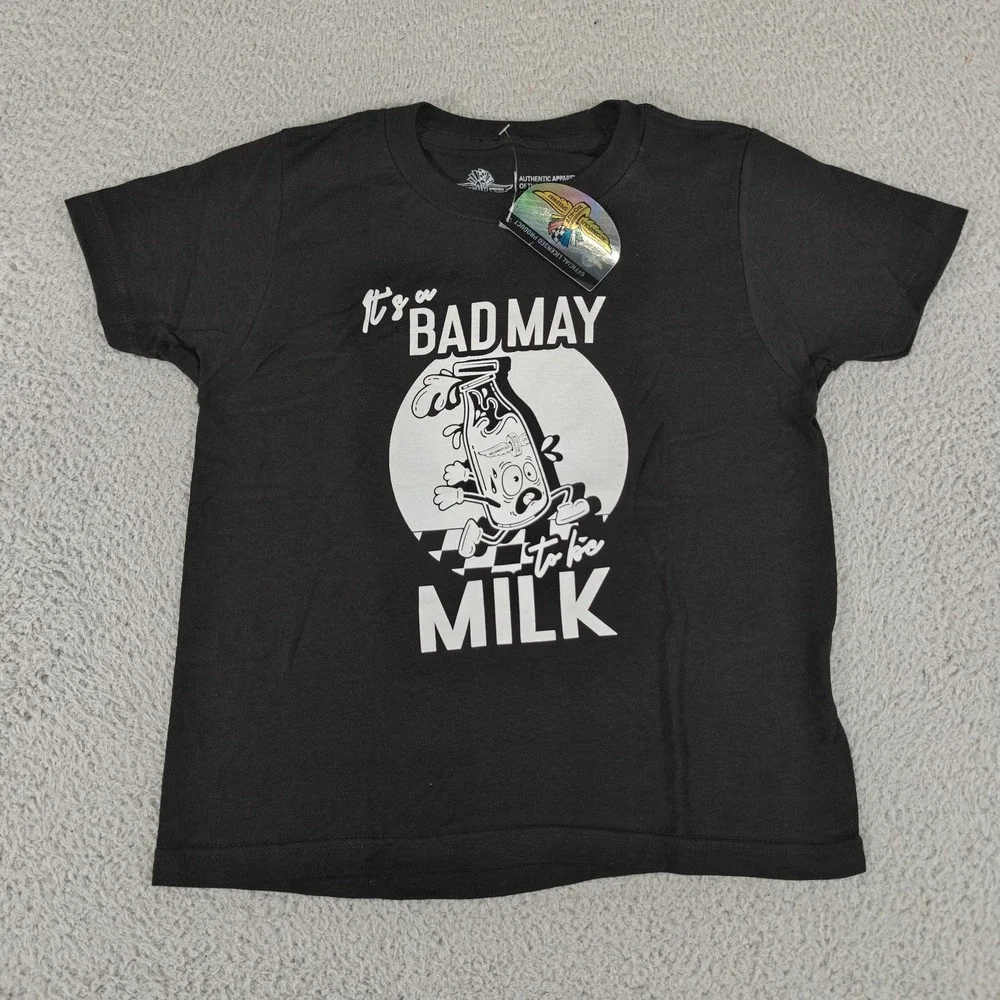 Indianapolis Motor Speedway Shirt Youth Small Black Indy 500 Racing Milk Tee IMS